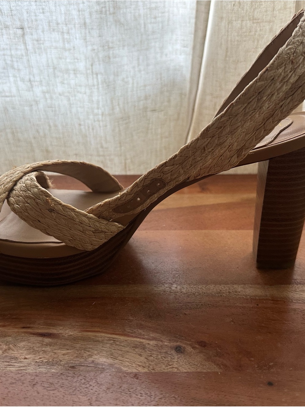 Ralph Lauren Natural Braided Espadrille Platform Sandal - Picture 4 of 11